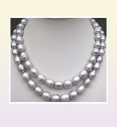 Magnifique collier de perles en argent gris de tahiti naturel de 910 mm 32 quot96722979172376