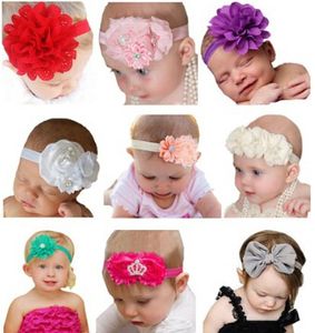Mooie baby meisje hoofdbanden met bloem hoofd banden voor kinderen groothandel prinses haarband haar hoofddeksels mix 10 stks / partij