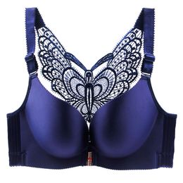 Soutien-gorge Sexy pour Fat MM, beau sous-vêtement papillon rétro-éclairé, bonnet agrandi, soutien-gorge Anti-chute, taille 75C-120E