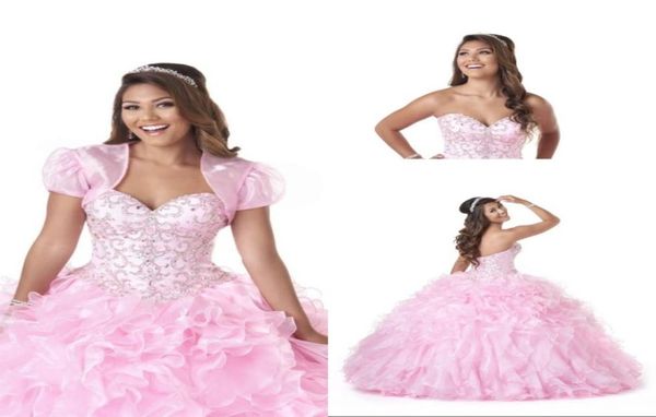 Belle robe de bal chérie robes quinceanera balayez le train en cristal en cristal lacet up populaire robes de bal new quinceanera9537500