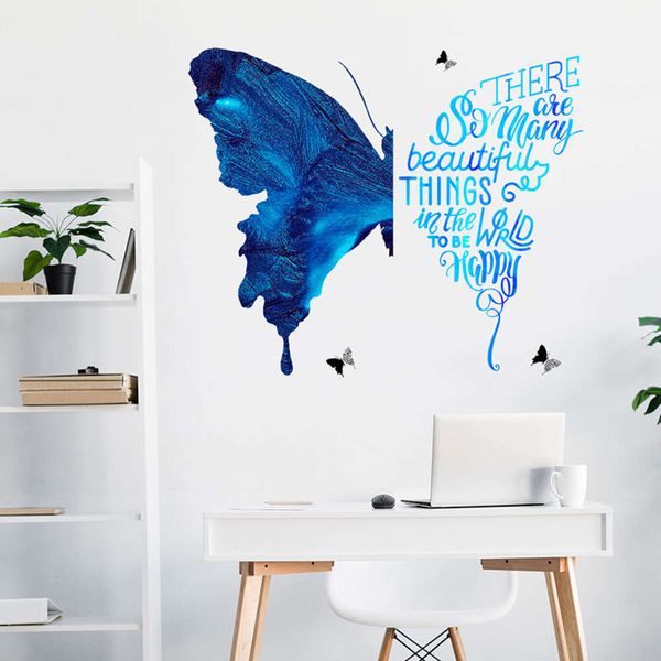 Bellissimi adesivi murali con grandi farfalle blu per la camera dei bambini, soggiorno, camera da letto, adesivi murali, decorazioni per la casa, adesivi decorativi in PVC