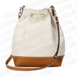 Mooie bucket Bag canvas tas met trekhaak 772856 777166 772144 772176 2024 NIEUW Ivoor crèmewit beige bruin marineblauw COSMETIC BAG CASE BOX POUCH 782919 677027 637092 768255