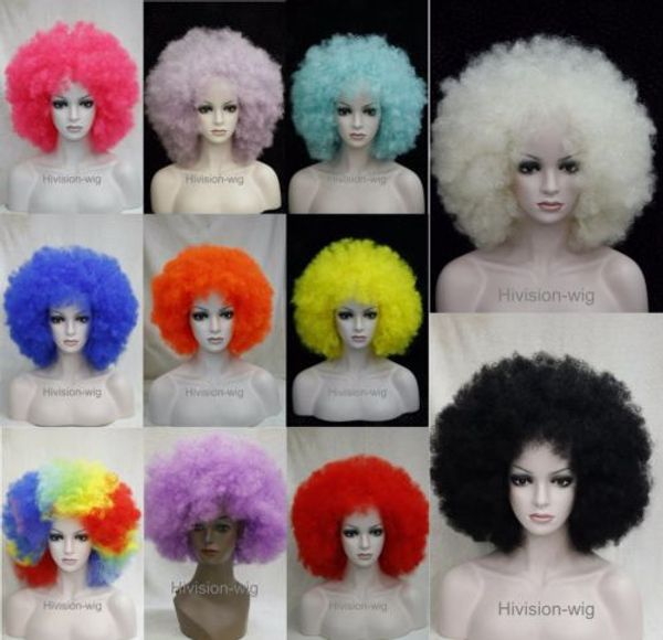 Livraison gratuite belle charmante mode chaude 11 couleurs Afro perruque moelleux Cosplay Anime carnaval fête perruques Hivision #6018