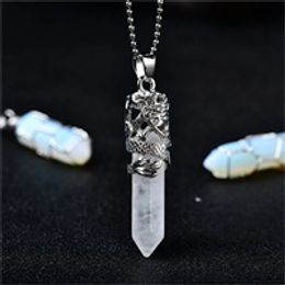 Mooie gereinigde DIY Clear Quartz Pendulum Opaal Chakra Hanger Girlfriend Reiki Meditatie Crystal Pendulum Diversination Gift Ketting Decor