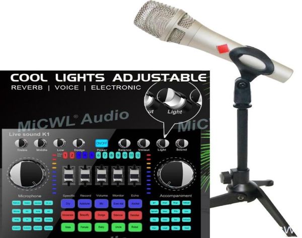 Adaptateur de mixage de carte son, belle lumière de couleur, KMS105, microphone de Table à condensateur, Console de mixage en direct, bluetooth Mixer6936641