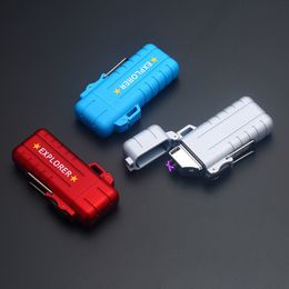 Belle couleur USB chargeur briquet étanche fronde lanière coupe-vent pour cigarette Bong verre fumer tuyau outil gâteau chaud de haute qualité