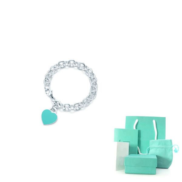 Magnifique manchette en forme de cœur pour femmes, pendentif de styliste, marque de mode, bijoux avec boîte-cadeau, Bracelet, 1622cm