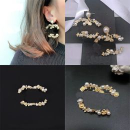 Belle Décoration De Mode De Luxe Boucles D'oreilles Designer Lettre Broche Et Boucle D'oreille Pour Les Femmes De Haute Qualité Bijoux Accessoire Cadeaux