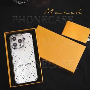 Hermosa funda transparente para teléfono iPhone 15 14 Pro Max Plus Marca de lujo Monedero de silicona de alta protección 18 17 16 15pro 14pro 13 12 11 con embalaje en caja con logotipo Mujeres Niñas WX