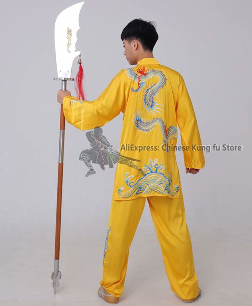 Belle broderie Tai Chi Uniforme Arts martiaux chinois Kung Fu Aile Chun Wushu Veste Pantalon besoin de vos mesures