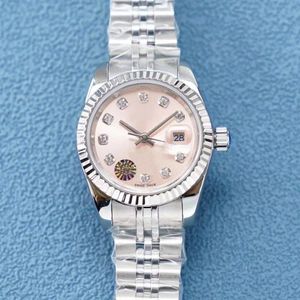 Belle mode saphir miroir 31mm femmes montres dames robe bracelet en acier inoxydable montre date diamant bague automatique mech214S