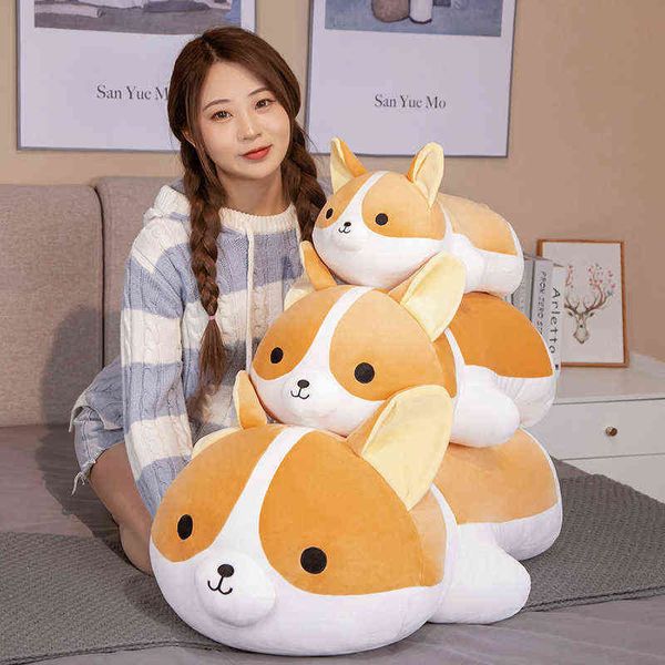 Hermosa Fat Shiba Inu y Corgi Dog Peluches de peluche suave Kawaii Animal Cartoon Cuddly Cushion Baby Dolls regalo para niños J220704