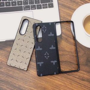 Mooie Fold 1 2 3 4 5 6 hoesjes Designer LU Portemonnee Samsung Galaxy Z Telefoonhoesje Fold2 Fold3 Fold4 Luxe Bruine Bloem met Logo Verpakking 0707 Man Vrouw Dropshopping Ondersteuning