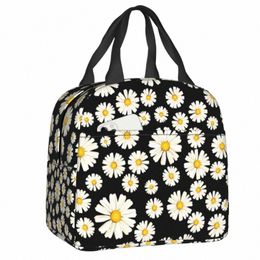 Belle Fr Daisy Lunch Bag Camomille Floral Portable Refroidisseur Thermique Isolé Bento Box Pour Femmes Enfants Alimentaire Sac De Pique-Nique U6RG #