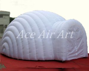Belle tente de dôme gonflable ronde blanche géante portative d'air frais dans 6 diamètres pour se réunir ou louer