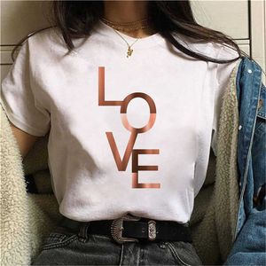 Hermosa geometría impresa camiseta mujer 90s camiseta gráfica harajuku tops tee lindo manga corta animal camiseta femenina camisetas x0527