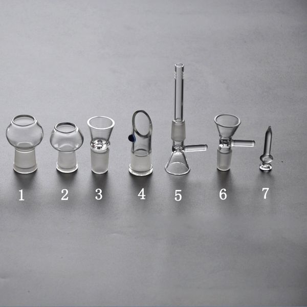 7Styles Adaptateurs déroulants en verre à fumer pour narguilés Adaptateur de bang à eau mâle / femelle avec 14mm 18mm Bubbler Ash Catcher Accessoires de fumée