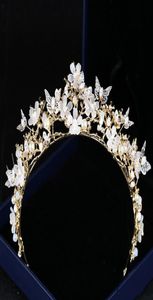 Hermosas coronas y tiaras de boda de cristal hechas a mano, tocados de diamantes de imitación, novias, mujeres, bailes de graduación, vestido de fiesta de cumpleaños por la noche 1360379