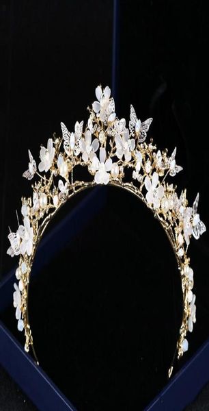 Hermosas coronas y tiaras de boda de cristal hechas a mano, tocados de diamantes de imitación, novias, mujeres, bailes de graduación, vestido de fiesta de cumpleaños por la noche 1360379