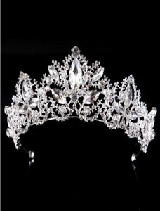 Mooie hoogwaardige kristallen Wedding Bridal Rhinestone Pearl kralen Haaraccessoires Hoofdband Band Crown Tiara Ribbon Headpiece3850090