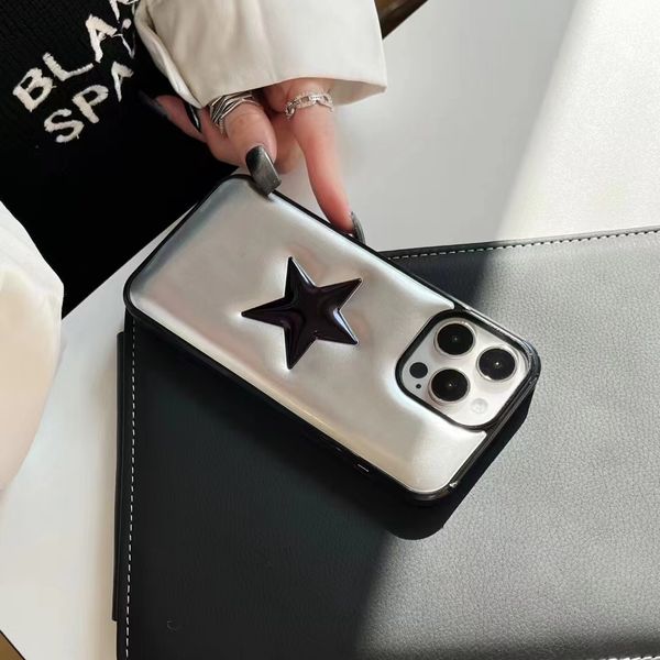 Beau cas de téléphone iPhone 15 14 Pro Max Luxury Star Leather Hi Quality Pourse Case 18 17 16 15pro 14pro 13pro 13 12 avec cadeau Box Woman Man JJ