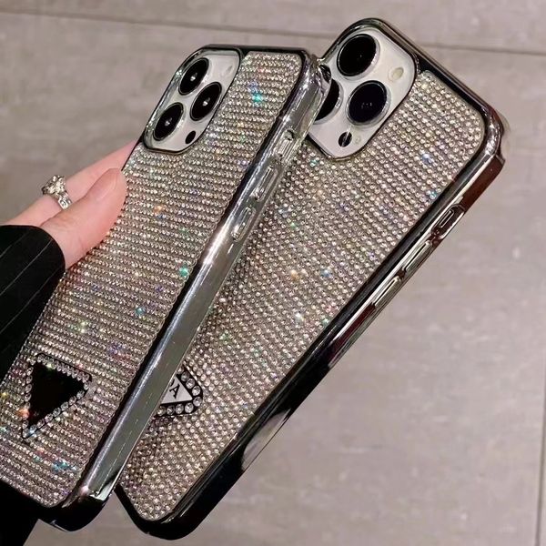 Hermosa funda para teléfono iPhone 15 14 Pro Max Luxury P Bling Cases 16 15promax 14promax 13promax 12promax 15pro 14pro 13pro 13 12pro 12 11 X Xs 7 8 Monedero con Logo Box 912