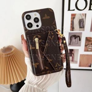 Mooie iPhone-telefoonhoesjes 15 14 Pro Max Luxe lederen kaartsleuven Hoge kwaliteit portemonnee 18 17 16 15pro 14Pro 13pro 12pro 11pro 13 12 11 X Xs 7 8 met logodoos 901