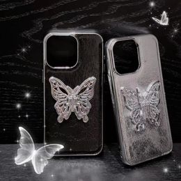 Mooie iPhone -telefoonhoesjes 15 14 Pro Max Designer Butterfly Leather Kicjstand Hi Quality Purse 18 17 16 15Pro 14Pro 13 12 11 Plus Case met cadeaubox