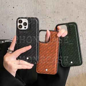 Hermosas fundas para teléfonos iPhone 15 14 Pro Max Monedero de cuero de lujo Alta calidad 18 17 16 15pro 14pro 13pro 13 12 11 Estuche con caja de regalo Mujer Hombre BD Verde Amarillo Color negro