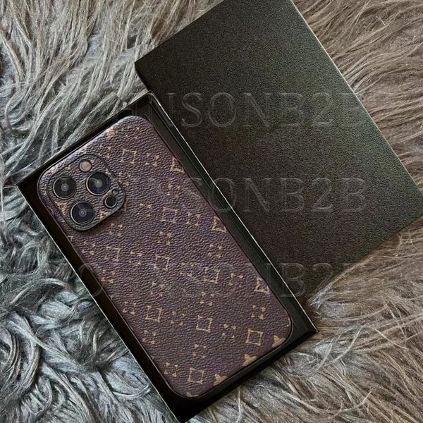 Hermosas fundas para teléfonos iPhone 15 14 Pro Max Protección de cámara de cuero LU Monedero de alta calidad 18 17 16 15pro 14pro 13pro 12pro 13 12 11 Plus Estuche con caja con logotipo Mujer Hombre Fei