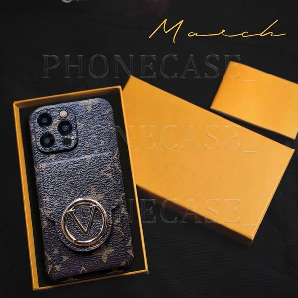 Hermosas fundas para teléfonos para iPhone 15 14 Pro Max Luxury Mirro Lu Camera Proteger Tarjeta de cuero Billetera Hi Quality 18 17 16 15Pro 14Pro 13Pro 13 12 Case de diseñador con caja de logotipo