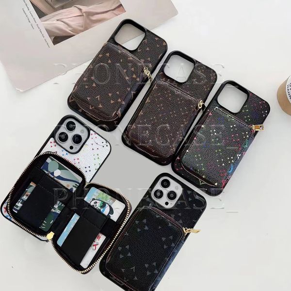 Hermosas fundas para teléfonos para iPhone 15 14 Pro Max Leather Card Slot Hi Quality Lu Purse 18 17 16 15 15Pro 14Pro 13Pro 12Pro 13 12 11 X XS Case con Box Logotipo Mujer Girls Mujer