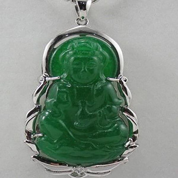 Belle bijoux Lucky Green Jades Bouddha Pendant Collier