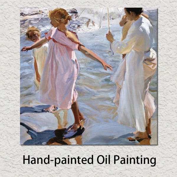 Hermosa obra de arte de Joaquín Sorolla Bastida Hora del baño Valencia Pinturas al óleo impresionistas sobre lienzo hechas a mano para la venta