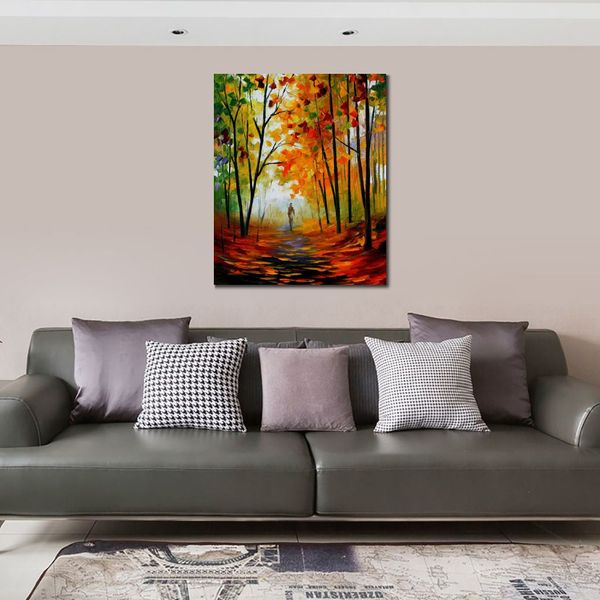 Hermosos paisajes lienzo arte melodía de otoño pintura al óleo hecha a mano para la pared del dormitorio