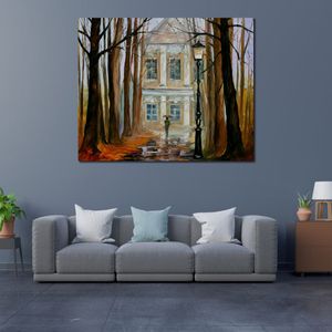 Hermosos paisajes lienzo arte antigua casa de verano pintura al óleo hecha a mano para la pared del dormitorio