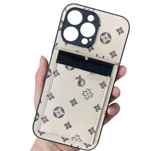 Mooie lederen telefoonhoesjes iPhone 15 14 13 12 11 Pro Max Plus X Xs 7 8 Luxe Designer Kaartsleuf Portemonnee Hi Quality Portemonnee 18 17 16 15pro 14pro 13pro 12pro Case met doos