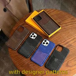 Mooie LU designer telefoonhoes voor Apple iPhone 15 14 11 13 12 Pro max Kaartsleufhouder Portemonnee 11Pro 14plus cover PU lederen portemonnee met doos