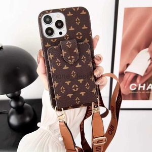 Mooie Lu iPhone Designer 15 13 Pro Max Cases Crossbody Lederen kaart Wallet Telefoonhoesje voor 14 Promax 14Pro 13Pro 12Pro 12 11 X XR XS 7 8 Mini Luxury Purse