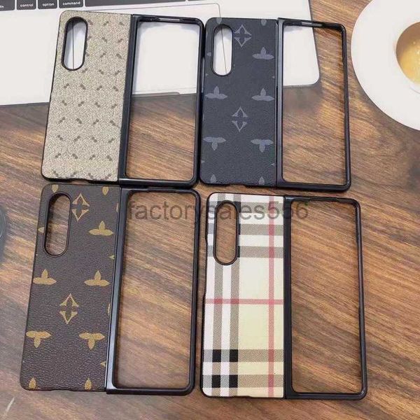 Hermosas fundas para teléfonos LU Galaxy Z Fold2 Fold3 Fold4 Monedero Cuero de lujo de alta calidad Samsungs Fold 2 3 4 5 6 7 8 Funda Impresión de portada de moda