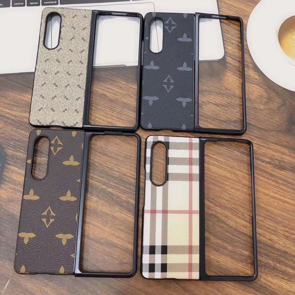 Hermosas fundas para teléfonos LU Galaxy Z Fold2 Fold3 Fold4 Monedero Cuero de lujo de alta calidad Samsung Fold 2 3 4 5 6 7 8 Estuche con caja con logotipo Pedidos combinados Embalaje Soporte Dropshopping