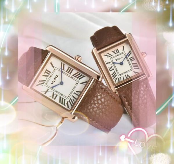 Beautiful des hommes atmosphériques pour femmes montre le mouvement de quartz premium horloge carrée carré de chariot romain sereies rose or argent mignon garçon fille fille regarde cadeaux