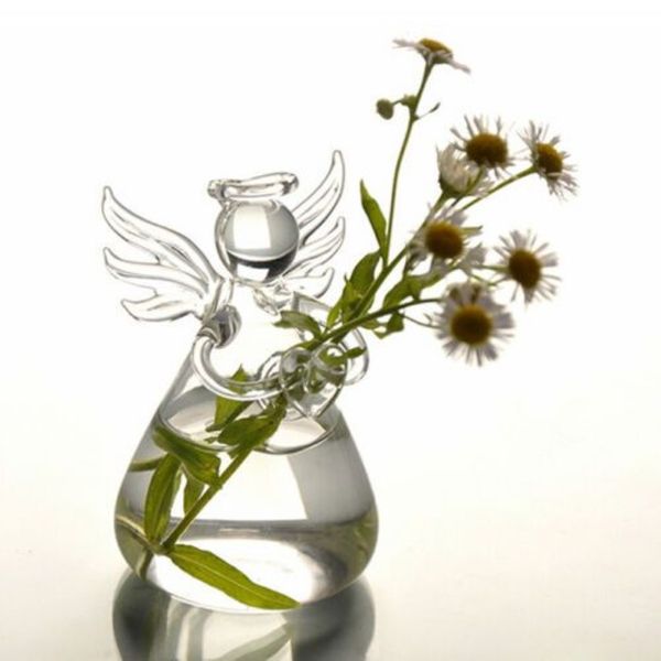 Hermoso jarrón colgante moderno con forma de Ángel de cristal para plantas, flores, decoración para el hogar, oficina y boda, 1 Uds.248Z