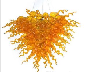 Lamp Mooie Ontwerp Amber Glas LED Kroonluchter Art Decoratie Hanglampen Energiebesparende Lichtbron Moderne Kristallen Kroonluchters