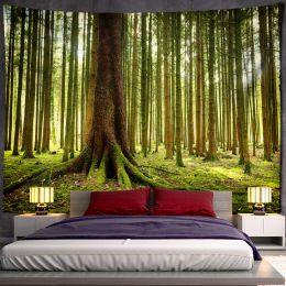 Belle forêt naturelle grande tapisserie mur suspendu Bohemian Mandala Art Living Room Fond Home Decor