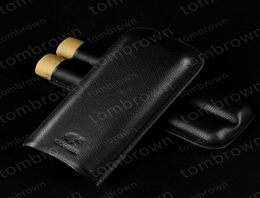 Mooie nieuwe kwaliteit productie Cohiba Leather Holder 2 Tube Travel Case en Cigar Humidor Suit voor Cubaanse sigar5328433