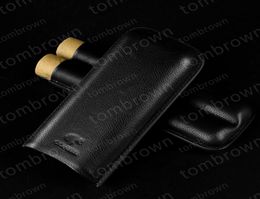 Mooie nieuwe kwaliteit productie Cohiba Leather Holder 2 Tube Travel Case en Cigar Humidor Suit voor Cubaanse sigar7445499