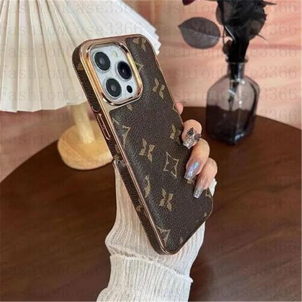 Beau boîtier de téléphone Luxury Electroplate Designer Fashion iPhone Cas pour iPhone 15 Pro Max 14 13 12 Plus 11 Pro MAX XR XS 7 8 Plus Couverture de téléphone de luxe Couverture ajustée