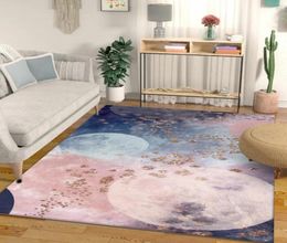 Beaux tapis bleu rose salon chambre à coucher de lit de chevet tapis enfants chambre fille moderne abstraite aquarelle décor tape tape 2962256