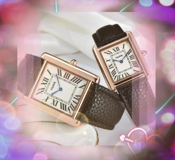 Beau président Business Boy Girl Super Watch Men Femmes Automatic Quartz Mouvement étanche All the Crime Ultra Thin Square Roman Roman Tank Series Bracelet Watches